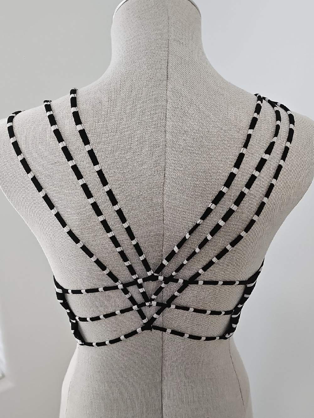 HYFVE Black and White Strappy Bralette